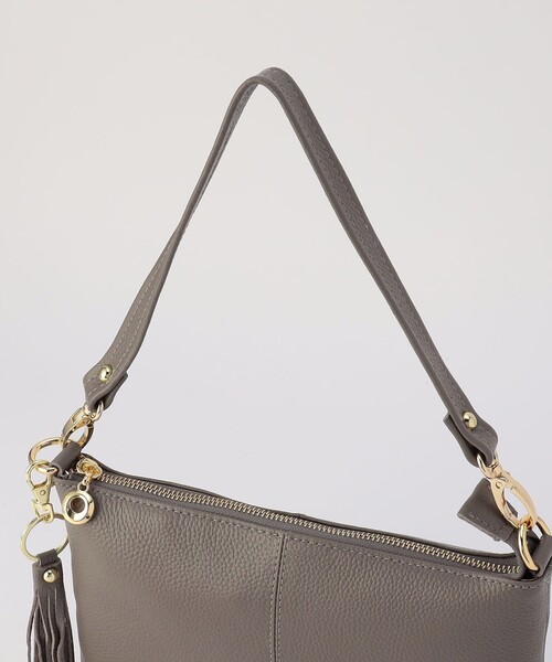 MICO COULIER（ミコクリエ）の「2WAYレザーショルダーバッグ（ショルダーバッグ・レディース・ブラック/オフホワイト/グレー・FREE）」の7枚目の写真