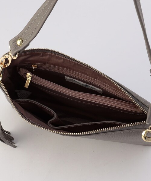 MICO COULIER（ミコクリエ）の「2WAYレザーショルダーバッグ（ショルダーバッグ・レディース・ブラック/オフホワイト/グレー・FREE）」の8枚目の写真