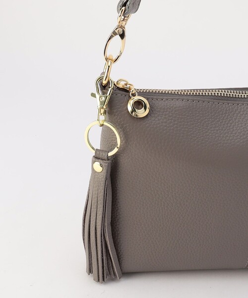 MICO COULIER（ミコクリエ）の「2WAYレザーショルダーバッグ（ショルダーバッグ・レディース・ブラック/オフホワイト/グレー・FREE）」の9枚目の写真