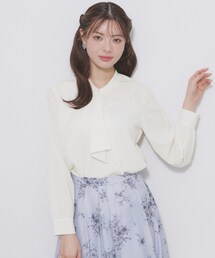 index | アシンメトリーボウタイブラウス【洗濯機OK/イージーアイロン/防シワ】《XS～LL》(シャツ/ブラウス)