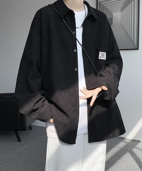 KELVIN(ケルヴァン)の「Corduroy Oversized Shirt コーデュロイ オーバーサイズシャツ(シャツ/ブラウス・メンズ・ホワイト/ブラック・LARGE/MEDIUM)」の2枚目の写真