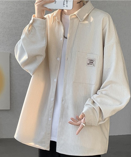 KELVIN(ケルヴァン)の「Corduroy Oversized Shirt コーデュロイ オーバーサイズシャツ(シャツ/ブラウス・メンズ・ホワイト/ブラック・LARGE/MEDIUM)」の4枚目の写真