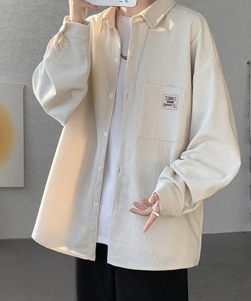 KELVIN(ケルヴァン)の「Corduroy Oversized Shirt コーデュロイ オーバーサイズシャツ(シャツ/ブラウス・メンズ・ホワイト/ブラック・LARGE/MEDIUM)」の6枚目の写真
