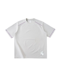 オーバーロックステッチアクティブラーニングショートスリーブTシャツ(4 COLORS)