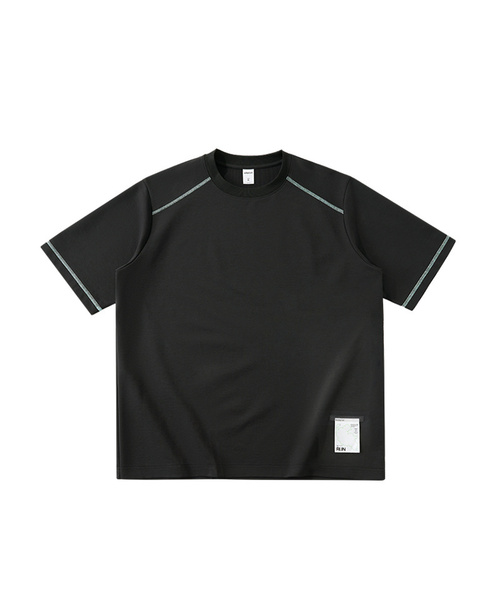 BUTTON SEOUL(ボタンソウル)の「オーバーロックステッチアクティブラーニングショートスリーブTシャツ(4 COLORS)(Tシャツ/カットソー・メンズ・マスタード/ブラック/ホワイト/ライトグレー・MEDIUM/LARGE/X-LARGE)」の2枚目の写真