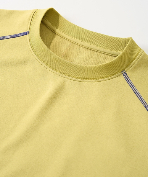 BUTTON SEOUL(ボタンソウル)の「オーバーロックステッチアクティブラーニングショートスリーブTシャツ(4 COLORS)(Tシャツ/カットソー・メンズ・マスタード/ブラック/ホワイト/ライトグレー・MEDIUM/LARGE/X-LARGE)」の10枚目の写真