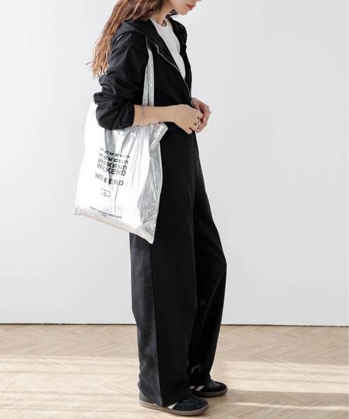 AMELY(エミリー)の「ハーフジップ スウェットジャンプスーツ(つなぎ/オールインワン・レディース・アイボリー/グレー/ブラック・L/M)」の11枚目の写真