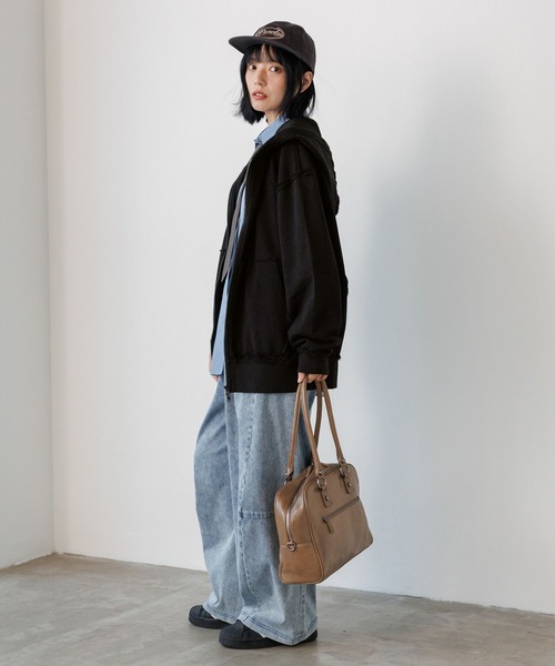 PBLIM(ページボーイリム)の「《UNISEX/シルエットが選べる》リメイクフウジップパーカー(パーカー・レディース・グレー/ブラック/グリーン・MEDIUM/SMALL)」の9枚目の写真