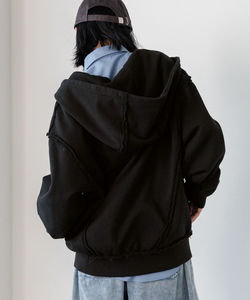 PBLIM(ページボーイリム)の「《UNISEX/シルエットが選べる》リメイクフウジップパーカー(パーカー・レディース・グレー/ブラック/グリーン・MEDIUM/SMALL)」の7枚目の写真