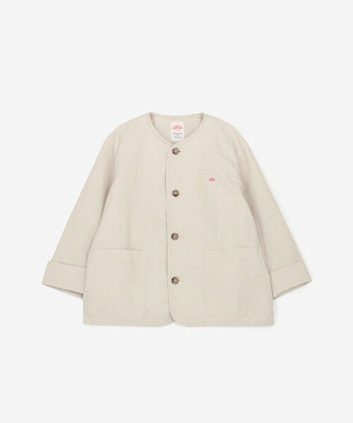 DANTON | コットンリネンダンプ ノーカラージャケット WOMEN（ノー