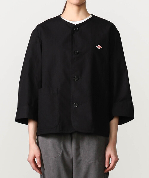 DANTON | コットンリネンダンプ ノーカラージャケット WOMEN（ノー
