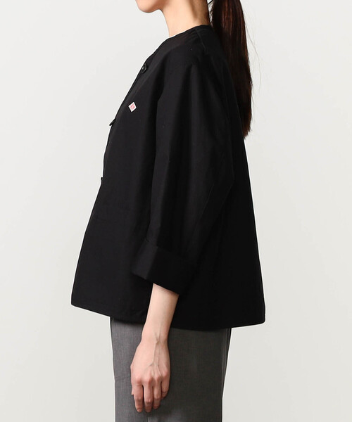 DANTON(ダントン)の「DANTON | コットンリネンダンプ ノーカラージャケット WOMEN(ノーカラージャケット・レディース・ダークネイビー/オフホワイト・36)」の12枚目の写真