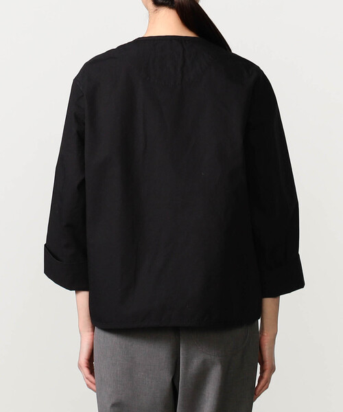 DANTON(ダントン)の「DANTON | コットンリネンダンプ ノーカラージャケット WOMEN(ノーカラージャケット・レディース・ダークネイビー/オフホワイト・36)」の13枚目の写真