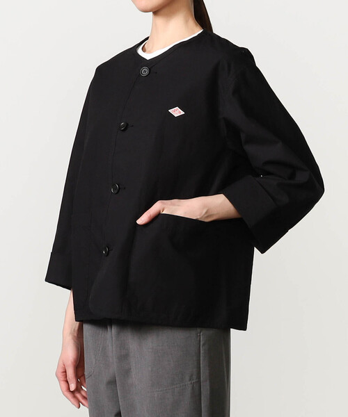 DANTON(ダントン)の「DANTON | コットンリネンダンプ ノーカラージャケット WOMEN(ノーカラージャケット・レディース・ダークネイビー/オフホワイト・36)」の14枚目の写真