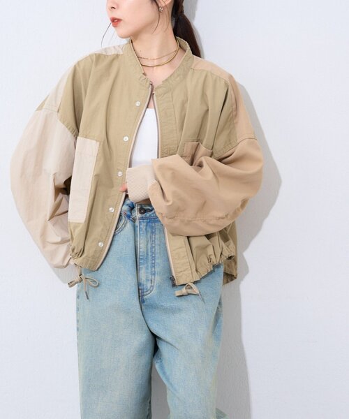 etsinta（エシンタ）の「etsintaリメイクZIPシャツジャケット（シャツ/ブラウス・レディース・カーキ/アイボリー/ベージュ・ONE SIZE）」の22枚目の写真