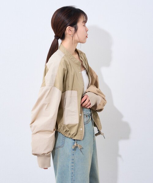 etsinta(エシンタ)の「etsintaリメイクZIPシャツジャケット(シャツ/ブラウス・レディース・カーキ/アイボリー/ベージュ・ONE SIZE)」の13枚目の写真
