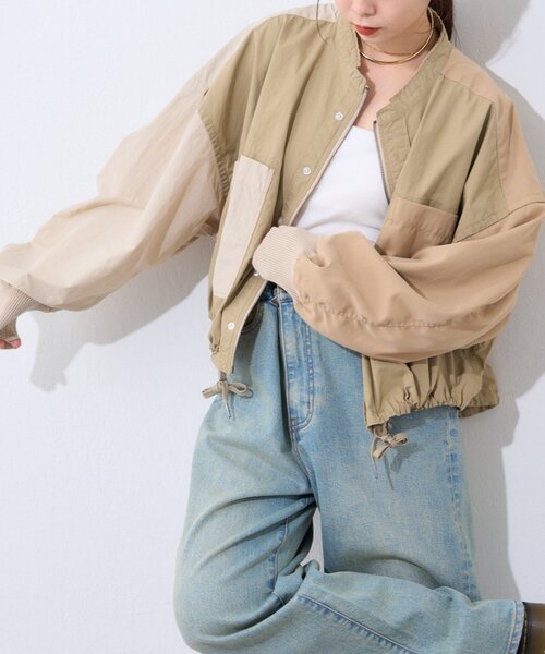 etsinta(エシンタ)の「etsintaリメイクZIPシャツジャケット(シャツ/ブラウス・レディース・カーキ/アイボリー/ベージュ・ONE SIZE)」の14枚目の写真