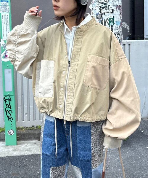 etsinta(エシンタ)の「etsintaリメイクZIPシャツジャケット(シャツ/ブラウス・レディース・カーキ/アイボリー/ベージュ・ONE SIZE)」の20枚目の写真
