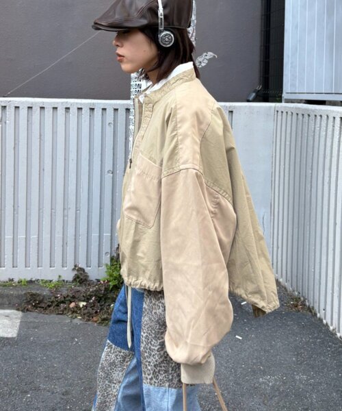 etsinta(エシンタ)の「etsintaリメイクZIPシャツジャケット(シャツ/ブラウス・レディース・カーキ/アイボリー/ベージュ・ONE SIZE)」の21枚目の写真