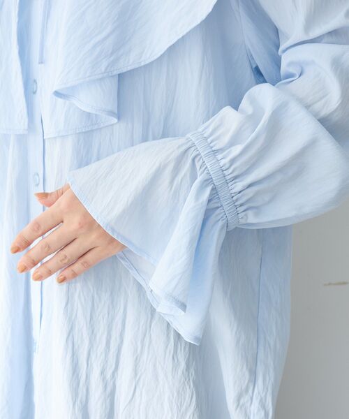 Green　Parks（グリーンパークス）の「ラッフルブラウス（シャツ/ブラウス・レディース・オフホワイト/サックスブルー・FREE）」の13枚目の写真