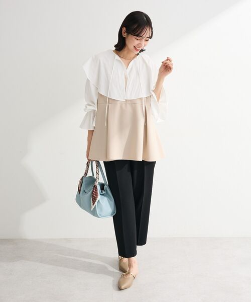 Green　Parks（グリーンパークス）の「ラッフルブラウス（シャツ/ブラウス・レディース・オフホワイト/サックスブルー・FREE）」の14枚目の写真