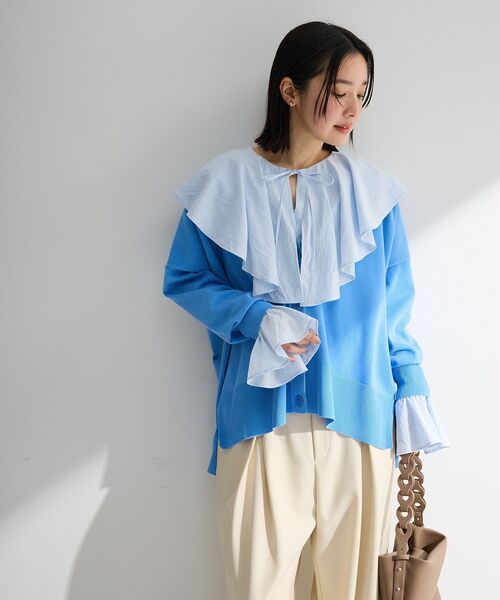 Green　Parks（グリーンパークス）の「ラッフルブラウス（シャツ/ブラウス・レディース・オフホワイト/サックスブルー・FREE）」の22枚目の写真