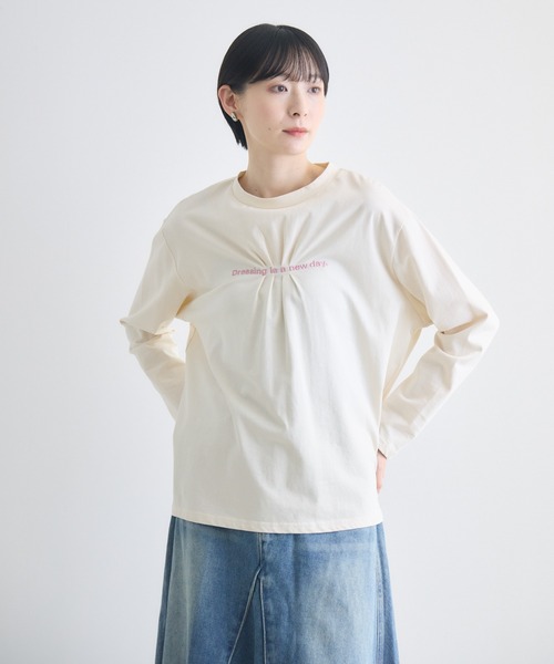 Paradise Picnic(パラダイスピクニック)の「ギャザーロゴロンT(Tシャツ/カットソー・レディース・アイボリー/ブラック・FREE)」の13枚目の写真