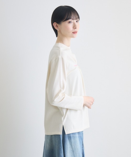 Paradise Picnic(パラダイスピクニック)の「ギャザーロゴロンT(Tシャツ/カットソー・レディース・アイボリー/ブラック・FREE)」の14枚目の写真