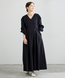 IENA | サッカーVネックフレアワンピース(ワンピース)