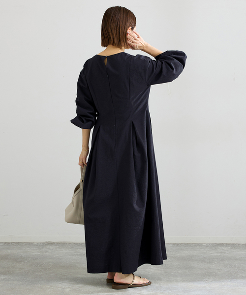 IENA（イエナ）の「サッカーVネックフレアワンピース（ワンピース・レディース・ブラック/ダークブルー・38/36）」の15枚目の写真