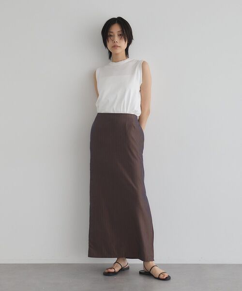 GARAGE OF GOOD CLOTHING（ガレージオブグッドクロージング）の「【日本製】ストライプサイドベンツロングスカート（スカート・レディース・ブラウン系その他4・FREE）」の22枚目の写真
