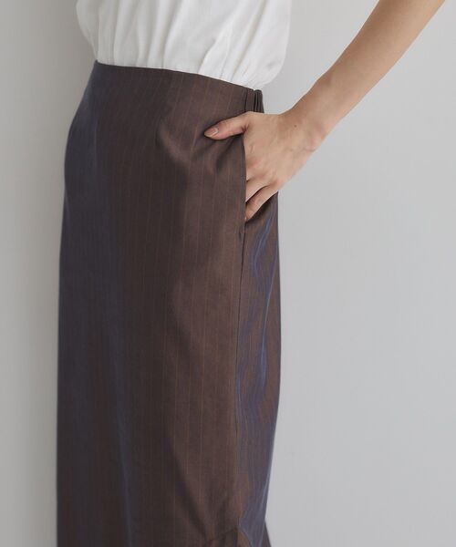 GARAGE OF GOOD CLOTHING（ガレージオブグッドクロージング）の「【日本製】ストライプサイドベンツロングスカート（スカート・レディース・ブラウン系その他4・FREE）」の5枚目の写真