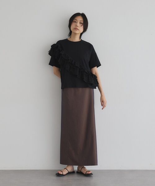 GARAGE OF GOOD CLOTHING（ガレージオブグッドクロージング）の「【日本製】ストライプサイドベンツロングスカート（スカート・レディース・ブラウン系その他4・FREE）」の7枚目の写真