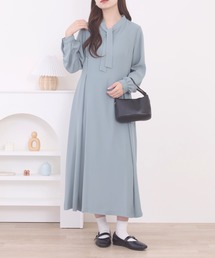 FUNALIVE | 3/4three quarter　パネル切替タイカラーワンピース 長袖(ワンピース)