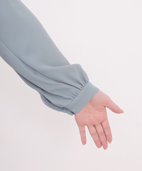 FUNALIVE（ファンアライブ）の「3/4three quarter　パネル切替タイカラーワンピース 長袖（ワンピース・レディース・グリーン/ネイビー・FREE）」の5枚目の写真