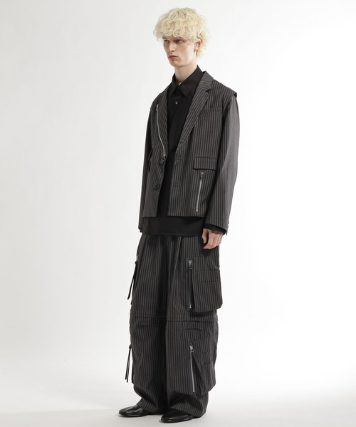 HARE（ハレ）の「CLEAR TEXTURE ZIPカーゴパンツ(HARE)（カーゴパンツ・メンズ・ブラック/グレー/ブラウン・MEDIUM/SMALL）」の10枚目の写真