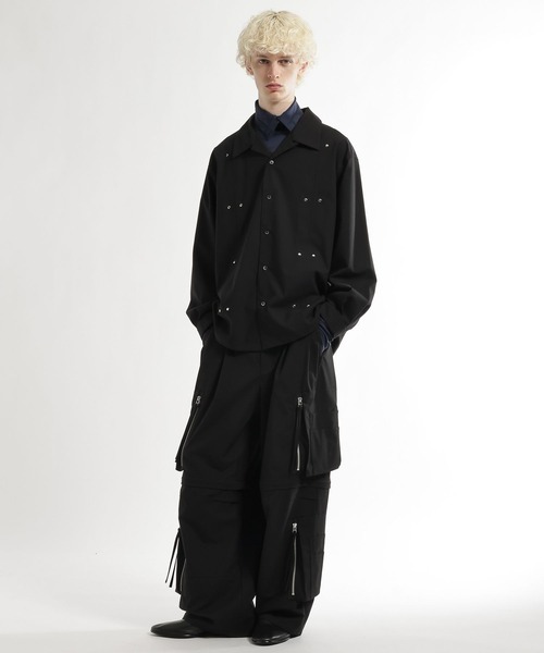 HARE（ハレ）の「CLEAR TEXTURE ZIPカーゴパンツ(HARE)（カーゴパンツ・メンズ・ブラック/グレー/ブラウン・MEDIUM/SMALL）」の5枚目の写真