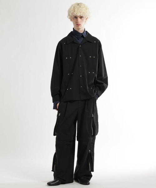 HARE（ハレ）の「CLEAR TEXTURE ZIPカーゴパンツ(HARE)（カーゴパンツ・メンズ・ブラック/グレー/ブラウン・MEDIUM/SMALL）」の6枚目の写真