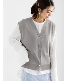 総針ポケット付きVネックベスト《2026 spring catalog item》