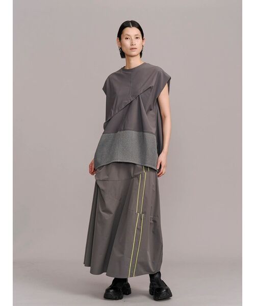 UN3D.(アンスリード)の「HEM MESH COCOON TOP / ヘムメッシュコクーントップ(Tシャツ/カットソー・レディース・グレー/ホワイト/ブラック・FREE)」の16枚目の写真