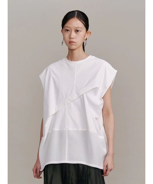 UN3D.(アンスリード)の「HEM MESH COCOON TOP / ヘムメッシュコクーントップ(Tシャツ/カットソー・レディース・グレー/ホワイト/ブラック・FREE)」の19枚目の写真