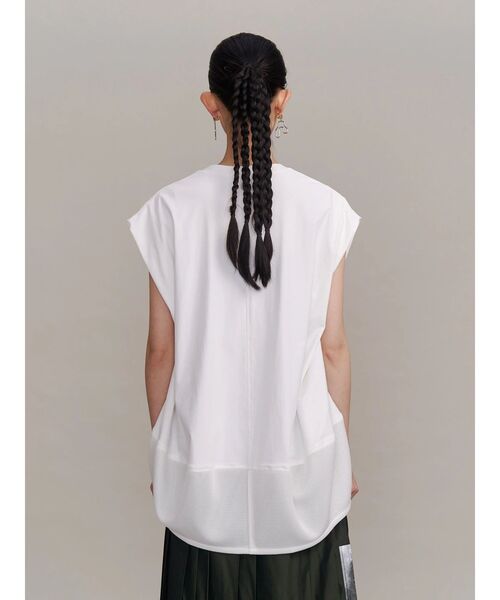 UN3D.(アンスリード)の「HEM MESH COCOON TOP / ヘムメッシュコクーントップ(Tシャツ/カットソー・レディース・グレー/ホワイト/ブラック・FREE)」の21枚目の写真