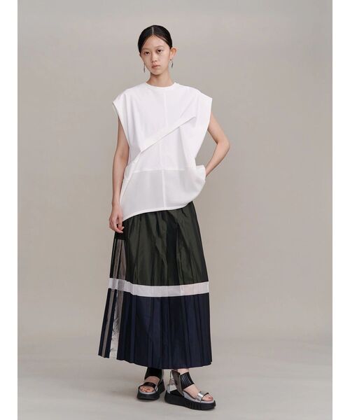 UN3D.(アンスリード)の「HEM MESH COCOON TOP / ヘムメッシュコクーントップ(Tシャツ/カットソー・レディース・グレー/ホワイト/ブラック・FREE)」の22枚目の写真