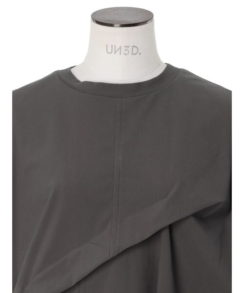 UN3D.(アンスリード)の「HEM MESH COCOON TOP / ヘムメッシュコクーントップ(Tシャツ/カットソー・レディース・グレー/ホワイト/ブラック・FREE)」の6枚目の写真