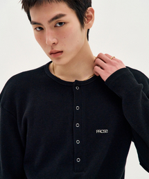 PROCESS（プロセス）の「Fine Jersey Henley - Black（Tシャツ/カットソー）」