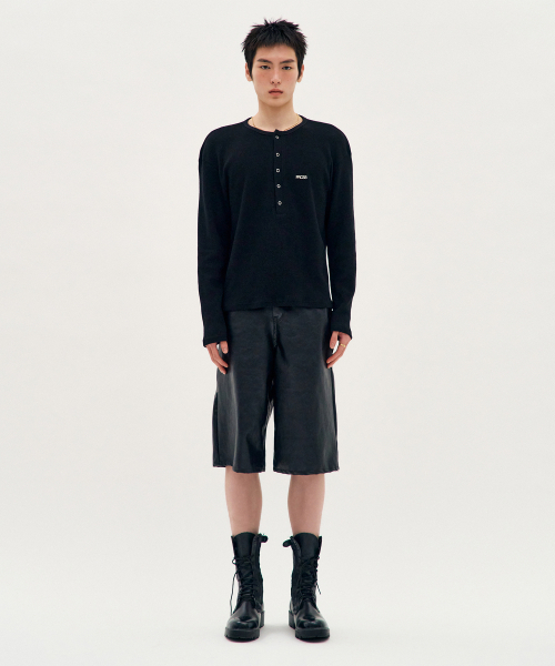 PROCESS（プロセス）の「Fine Jersey Henley - Black（Tシャツ/カットソー・メンズ・ブラック・FREE）」の3枚目の写真