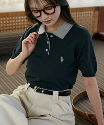 U.S. POLO ASSN. × PUBLUX/ユーエスポロアッスン ＜接触冷感＞別注 2枚襟 ニット ポロシャツ　限定展開