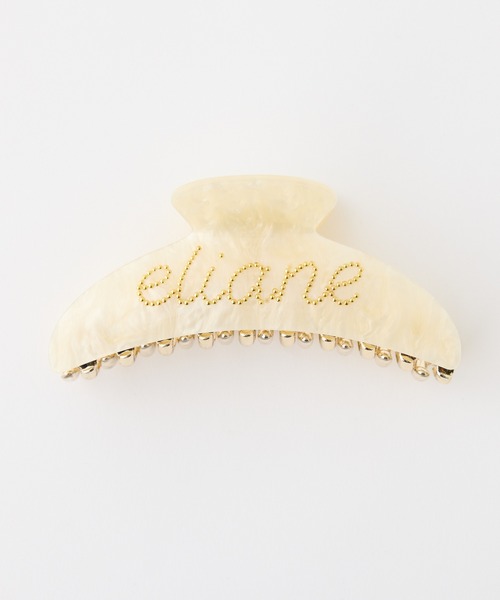 one after another NICE CLAUP(ワンアフターアナザーナイスクラップ)の「【Eliane Collection】ロゴクリップ(バレッタ/ヘアクリップ・レディース・ピンク/アイボリー・FREE)」の1枚目の写真