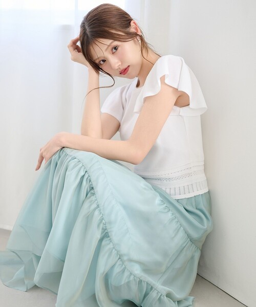 TOCCA(トッカ)の「CRYSTAL SHEER スカート(スカート・レディース・グレー系/スモーキーグリーン系・0/4)」の9枚目の写真