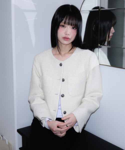 ROSEFRANTZ（ロゼフランツ）の「Classic Button Crop Tweed Jacket [Ivory]（その他アウター・レディース・アイボリー・OS）」の6枚目の写真